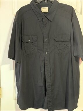 PD&C Black Short-Sleeve Utility Button-Up Shirt 3x